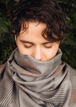 Male model cashmere scarf